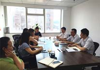 公司党委副书记朱月肖到青岛山钢和润商业管理有限公司检查指导工作